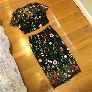 Embroidered Two Piece Set